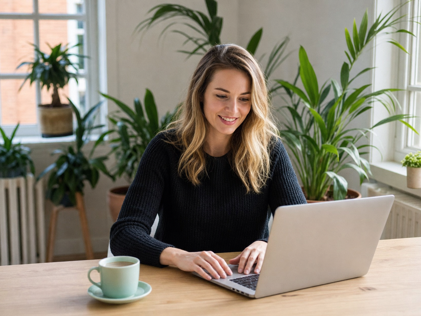 Ondernemer aan het werk met laptop